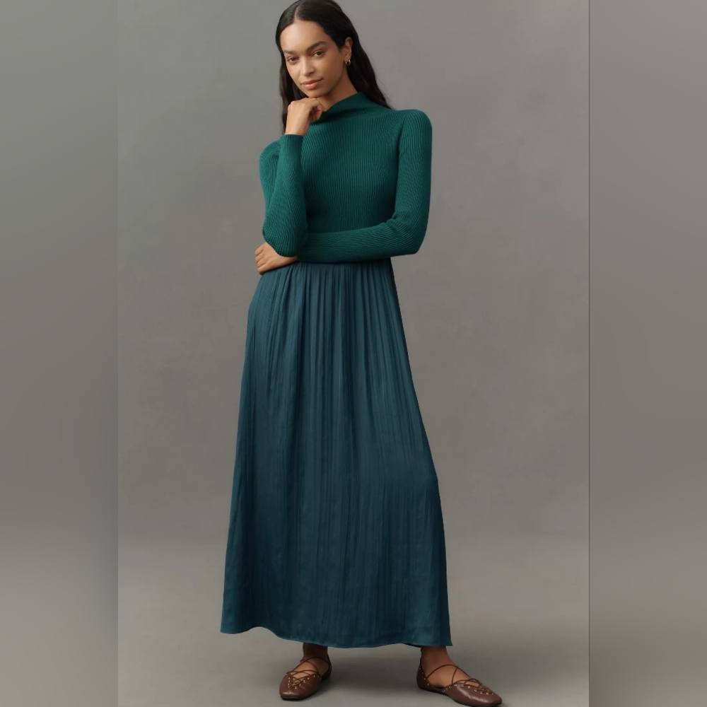 NWOT The Thea High-Neck Mockable Maxi Jumper Dress